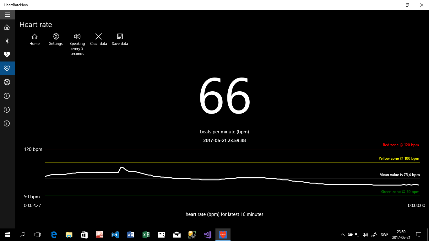 Heart rate page.