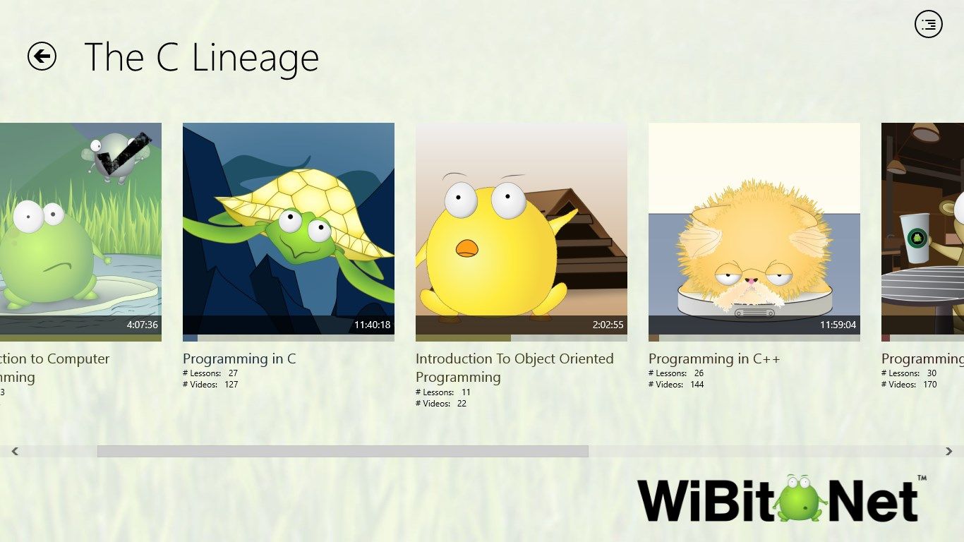 Navigate through WiBit.Net courses with ease.