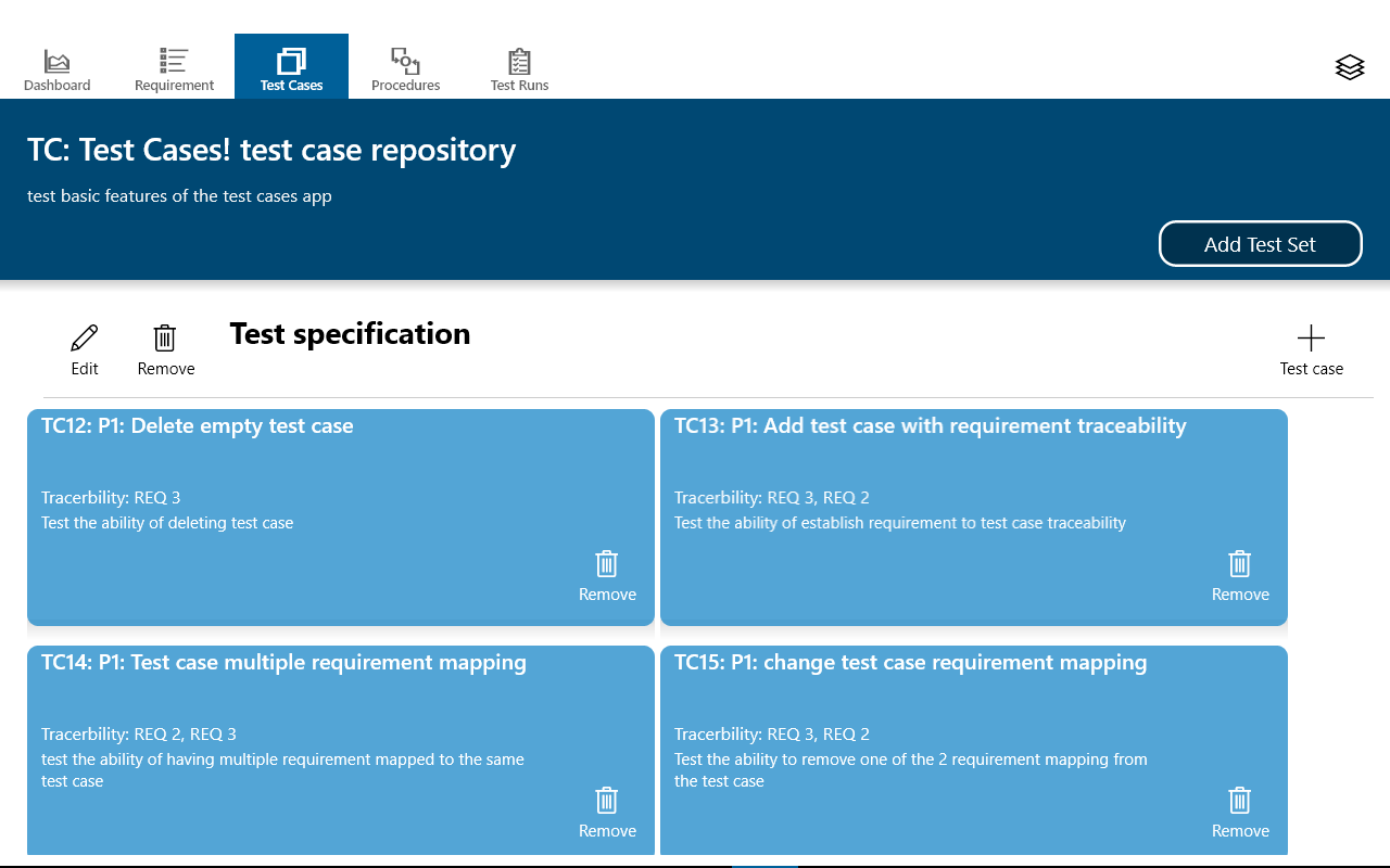 Test case repository