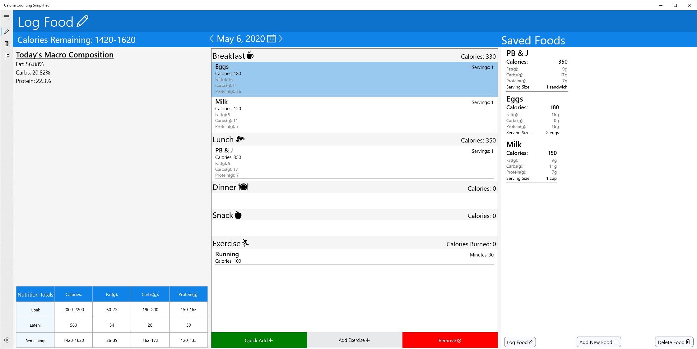 Log your food and your exercise on a daily basis!