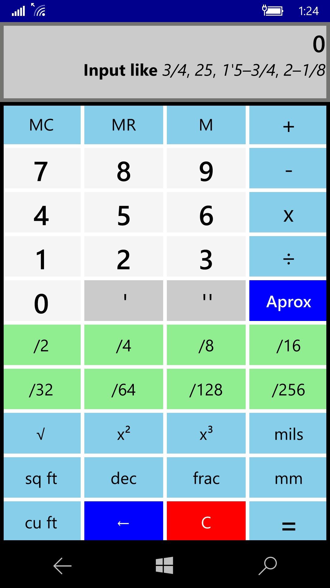 Basic Inch Calculator