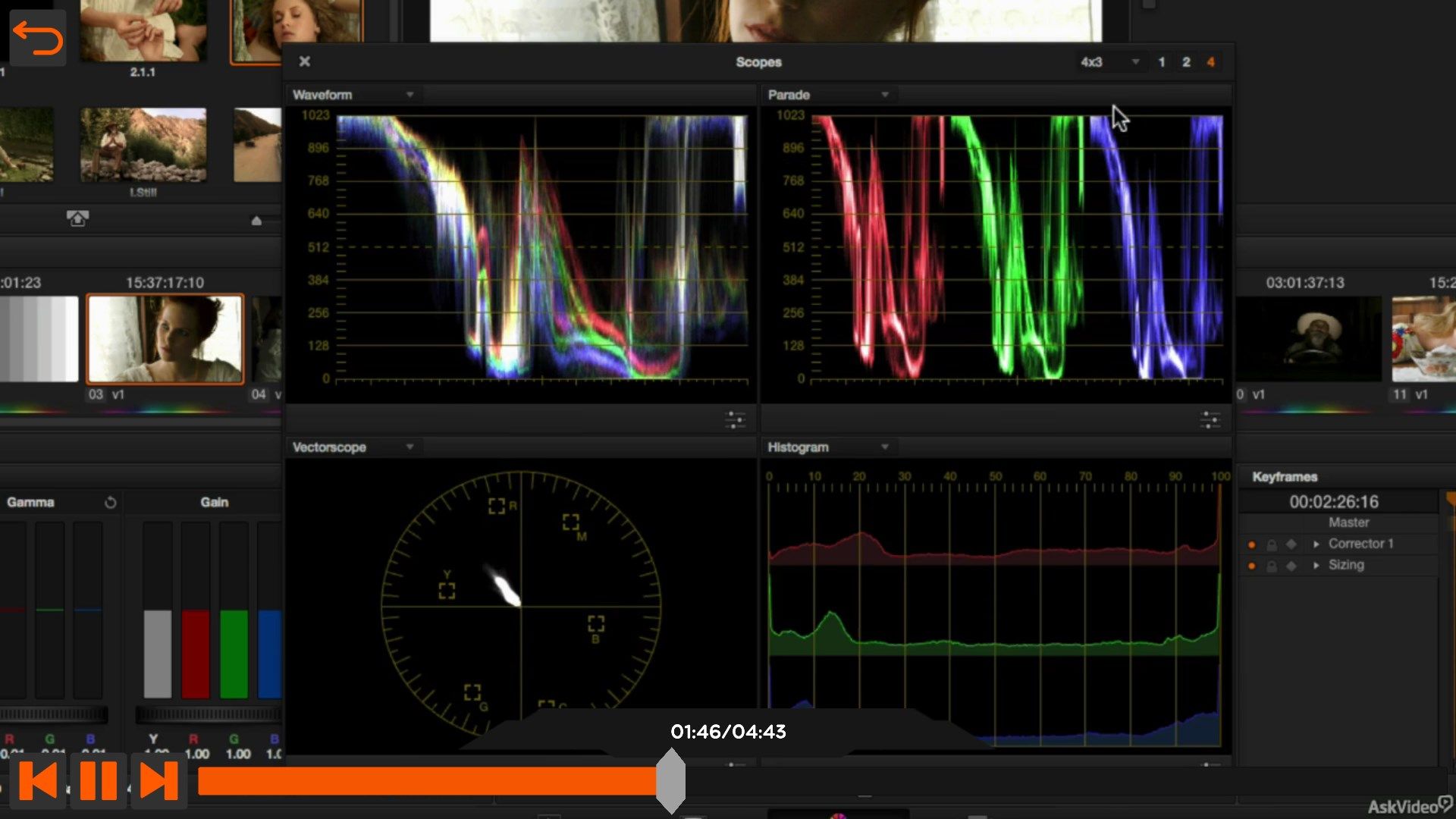 Color Page and Video Scopes in DaVinci Resolve