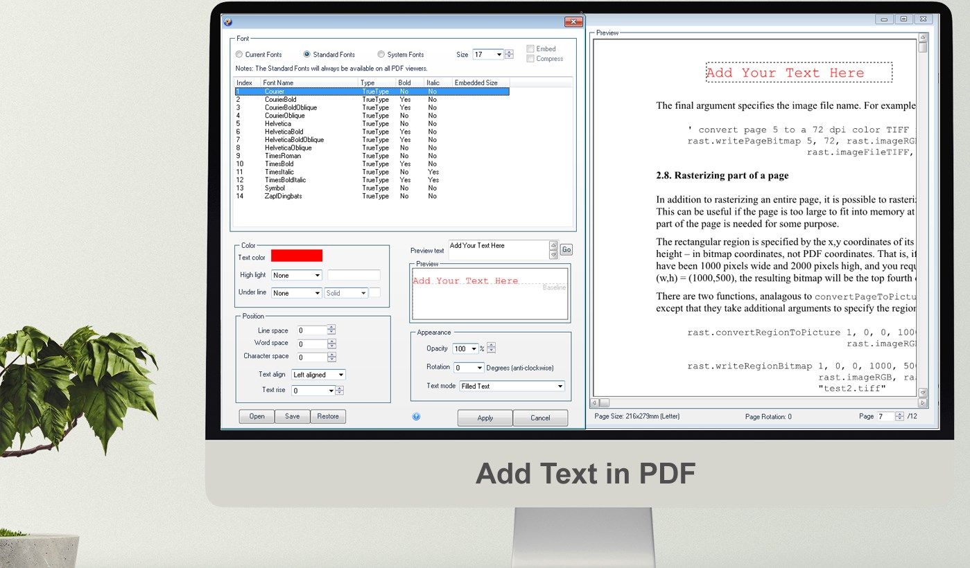 Add Text in PDF