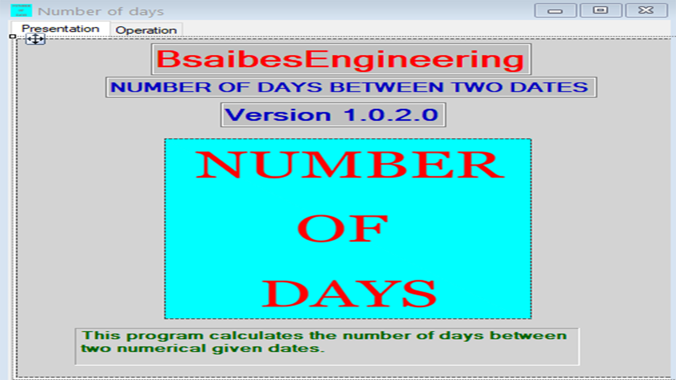NUMBER OF DAYS BETWEEN TWO DATES