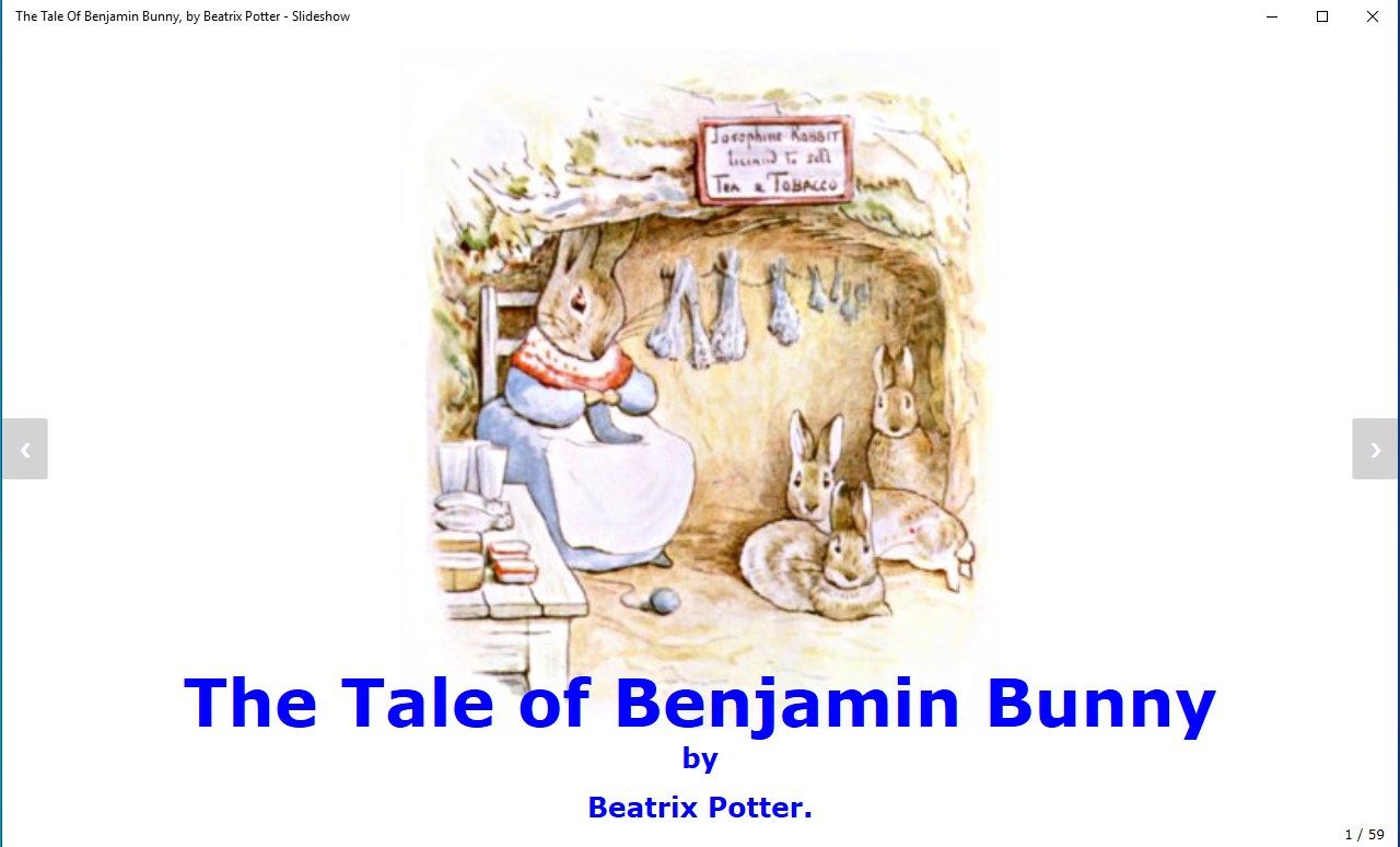 The Tale Of Benjamin Bunny, by Beatrix Potter - Slideshow