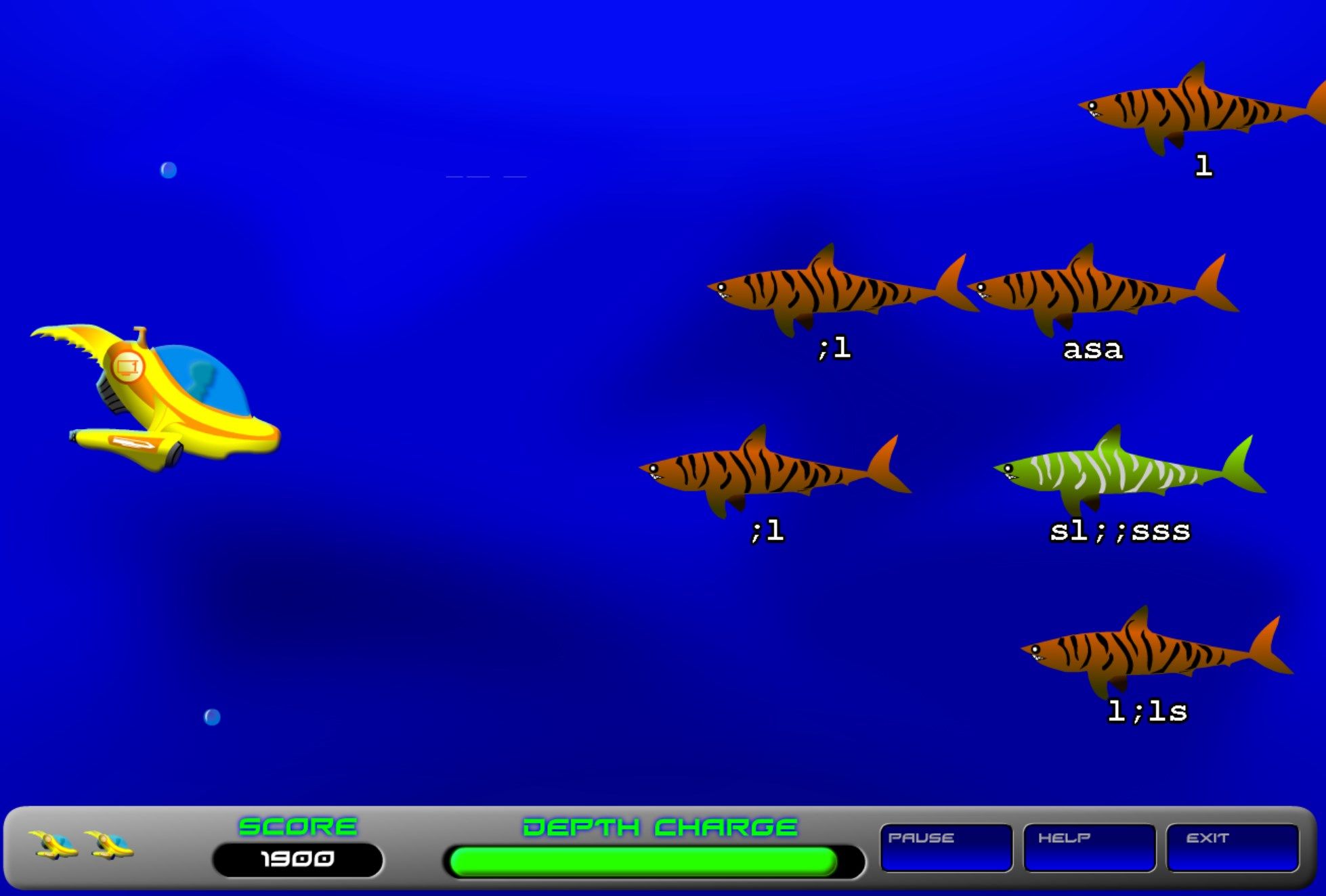 Master challenging keys and escape danger playing in the deep waters of Typing with Sharks!