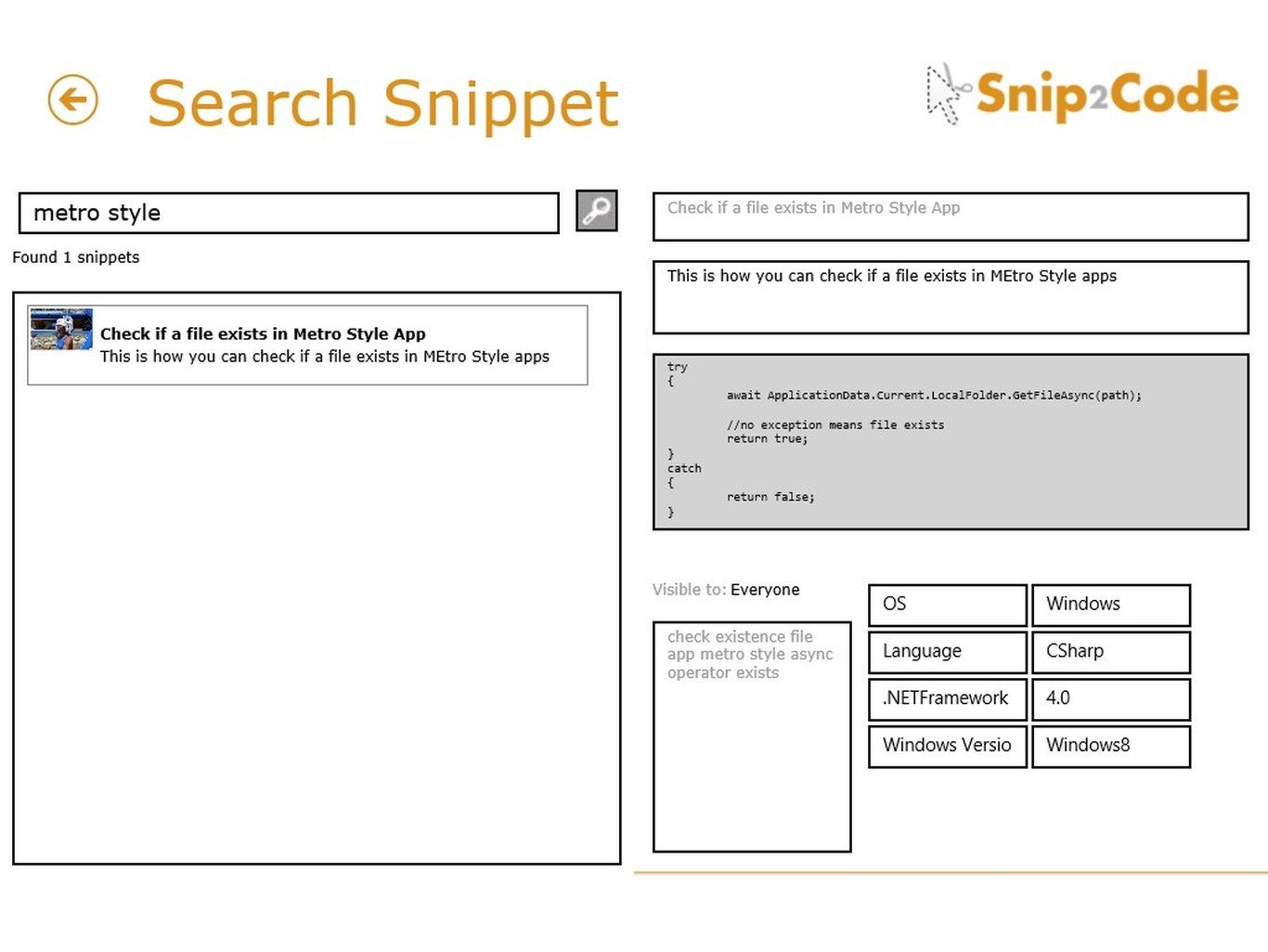 Effective and powerful search engine, retrieving snippets for private basket, team-mates knowledge, and public community