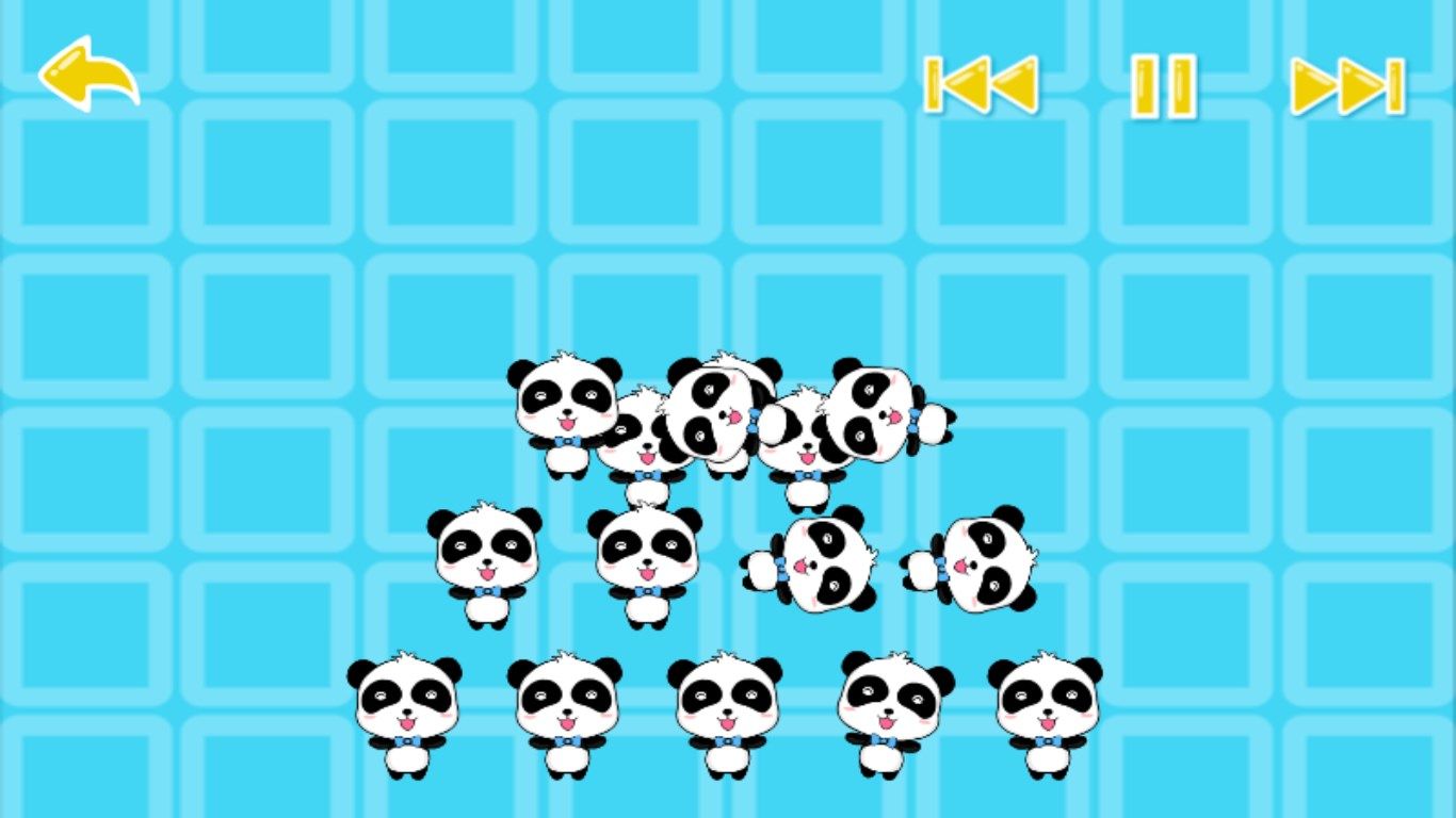 Come to Play the human pyramid with little pandas.