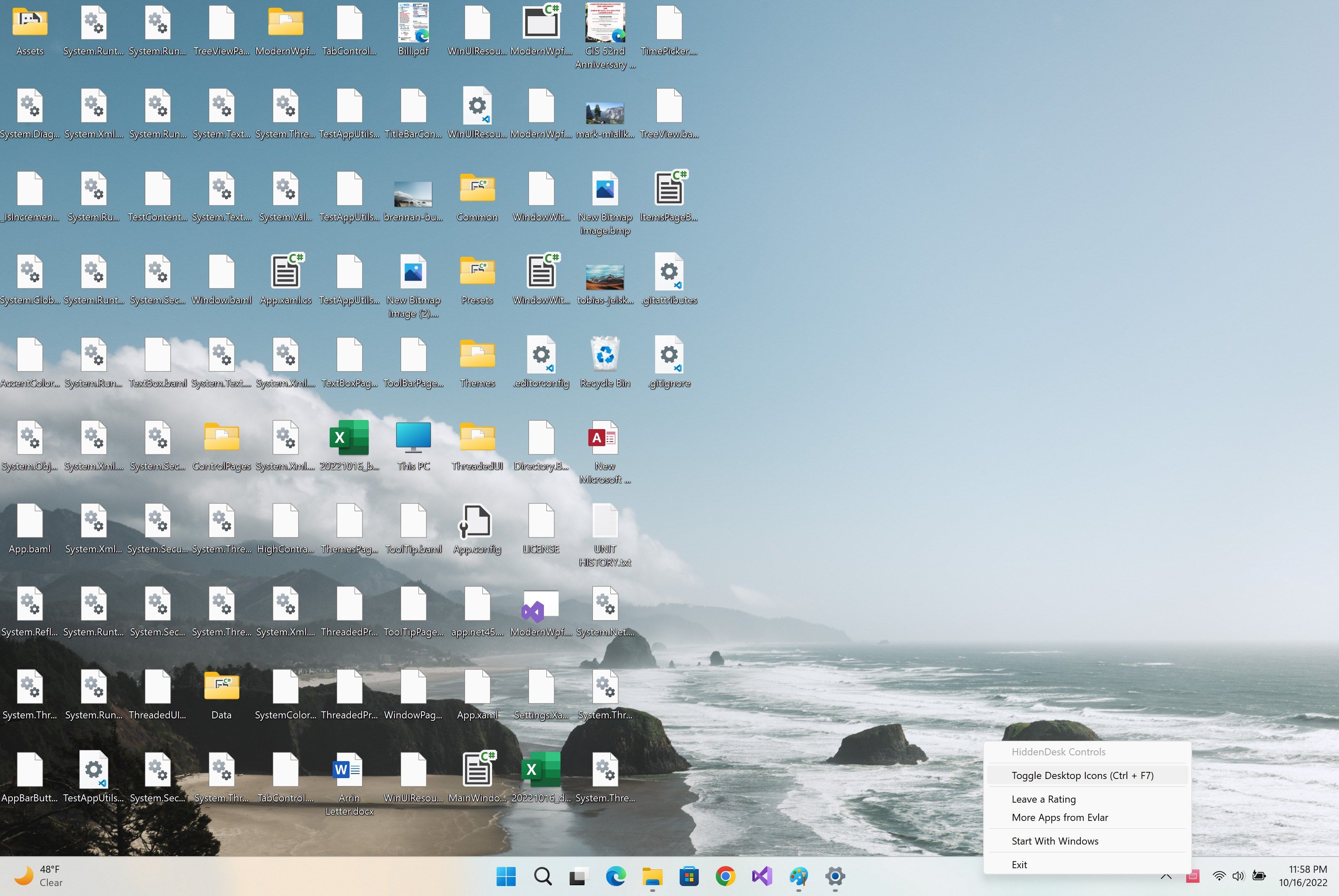 Quickly hide your cluttered desktop with a click