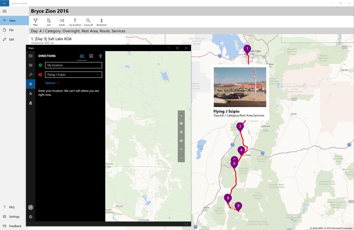 Get directions using Windows Maps with one button press
