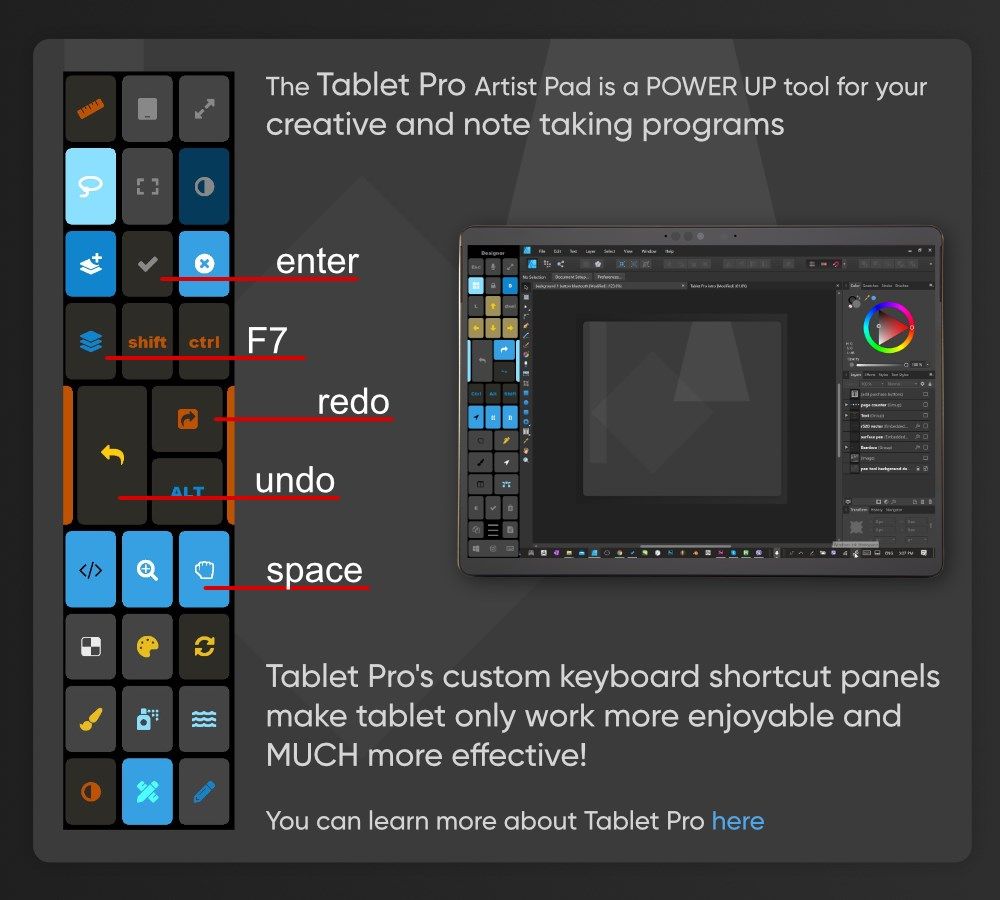 integration with Tablet Pro Artist Pad