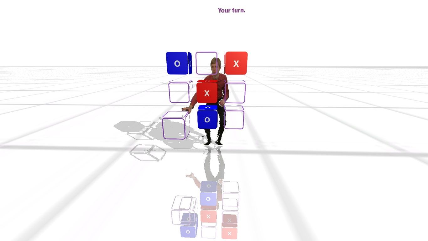Play a game of Tic Tac Toe with a virtual menu.
