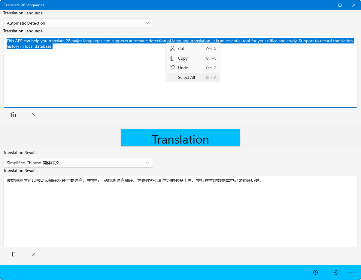 Translate 28 languages-Improve office efficiency