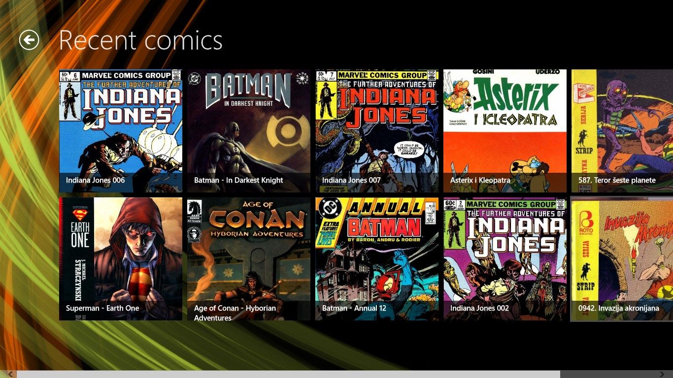 View and manage recent comic list