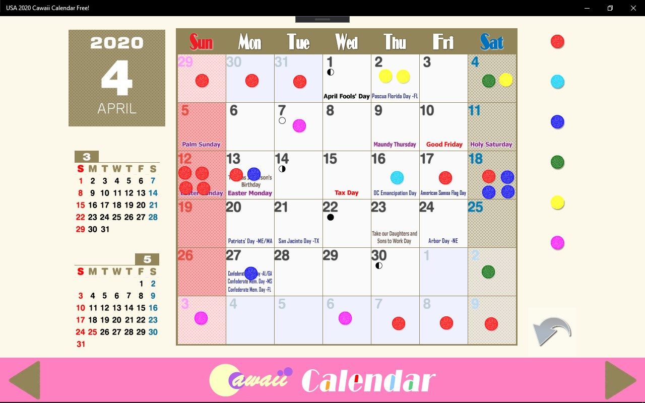 USA 2023 Cawaii Calendar Free!