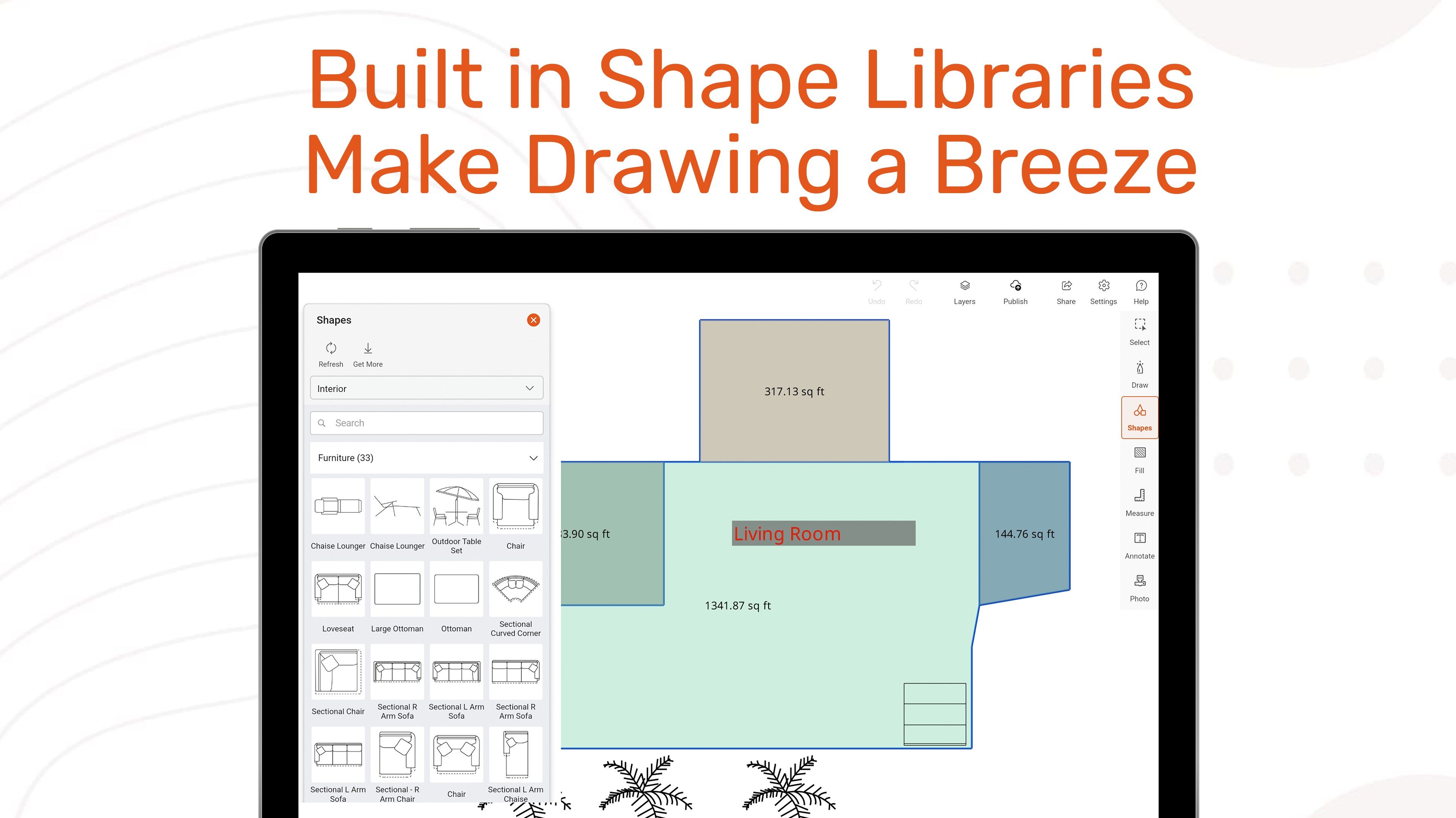 Add Built-in Shapes from our Library