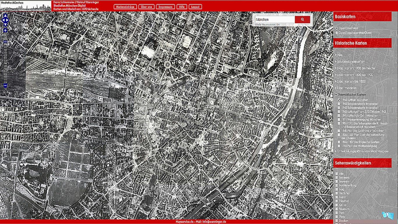 Luftbild München 1945