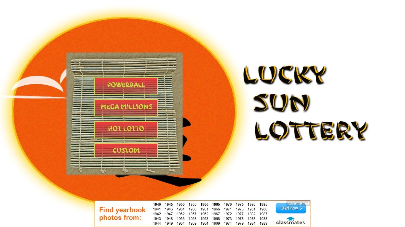 Lottery selection screen.