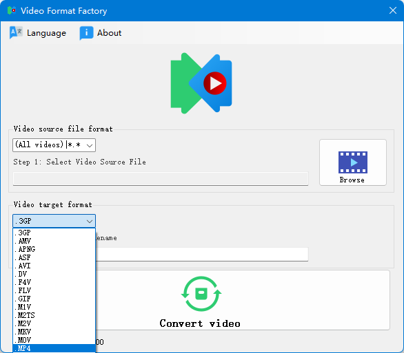 Video Format Factory-Video File Converter