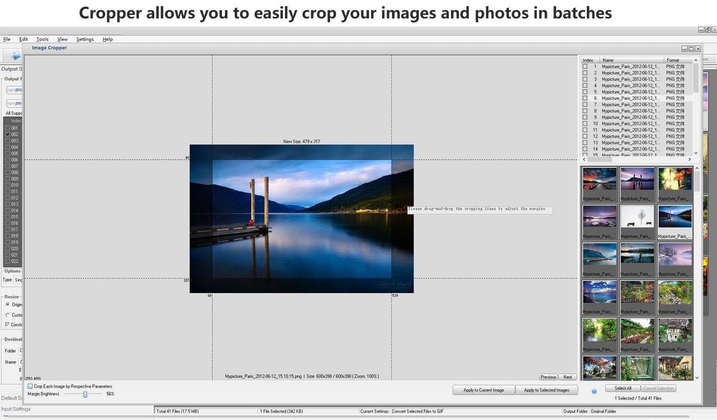 Image Cropper allows you to easily crop your images and photos in batches