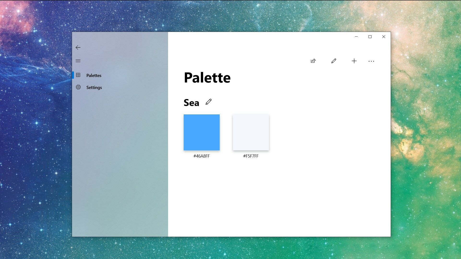 A palette you've selected, you can change its name or change the colors