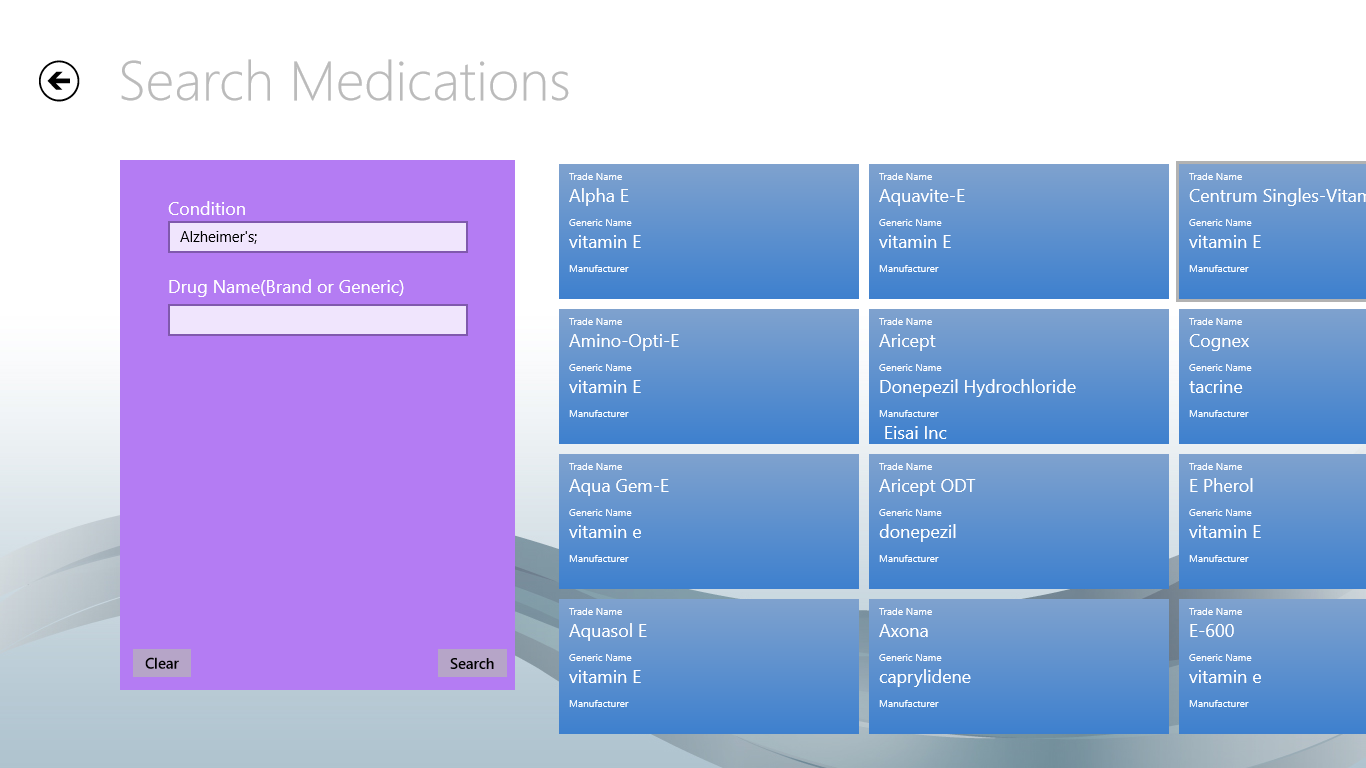 Search for Medications