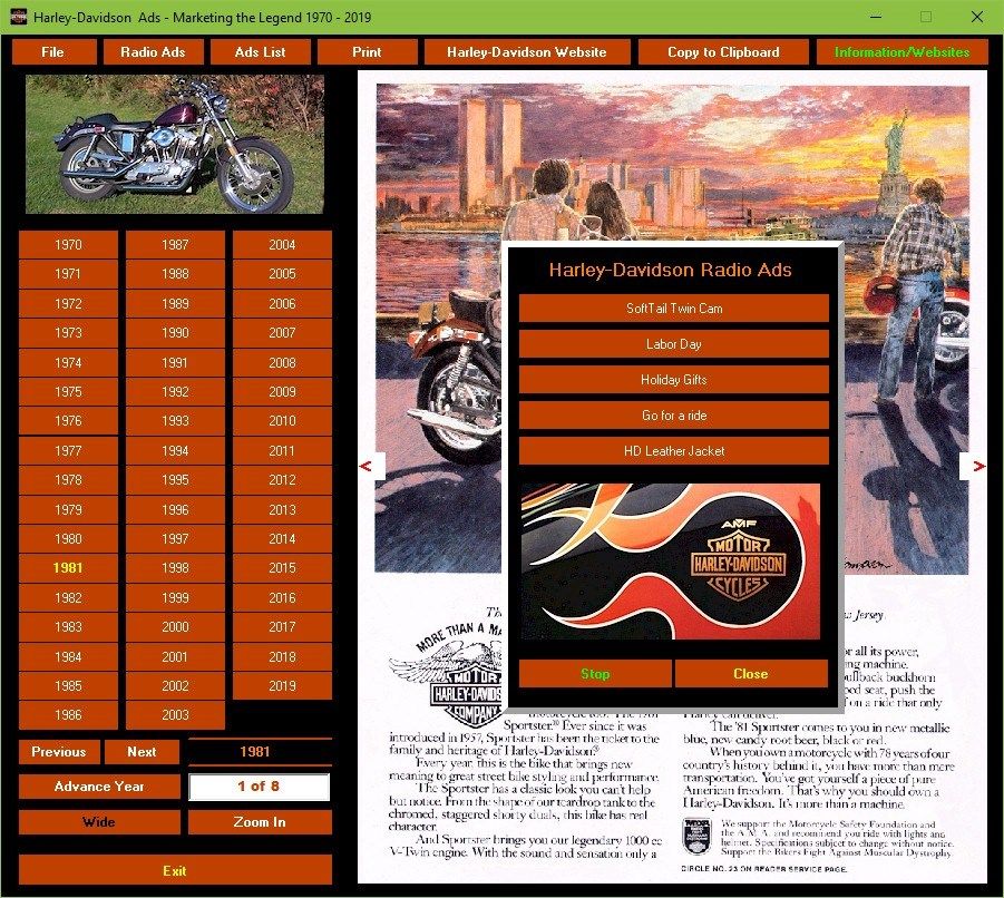 Harley-Davidson Ads 1970-2022