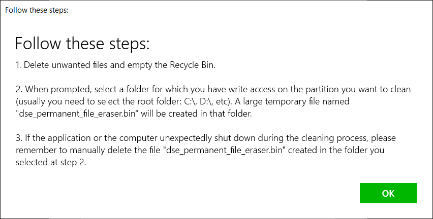 DSE Permanent File Eraser