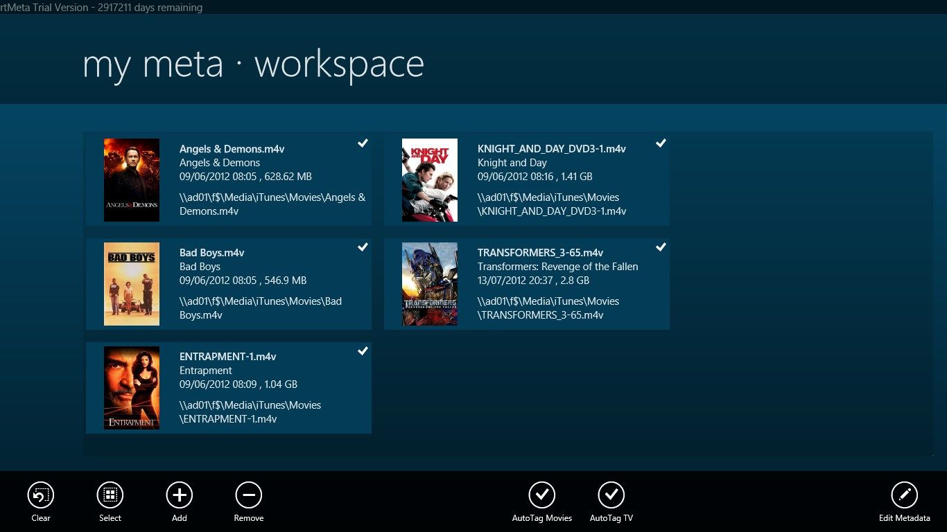 MyMeta's workspace allows you to work on multiple files at the same time