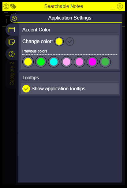 Accent color settings