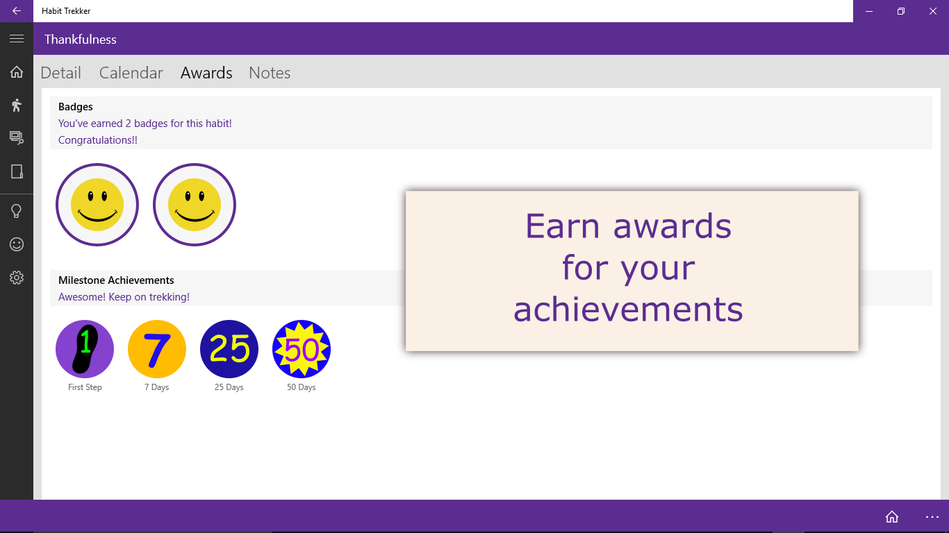 Earn awards for your achievements