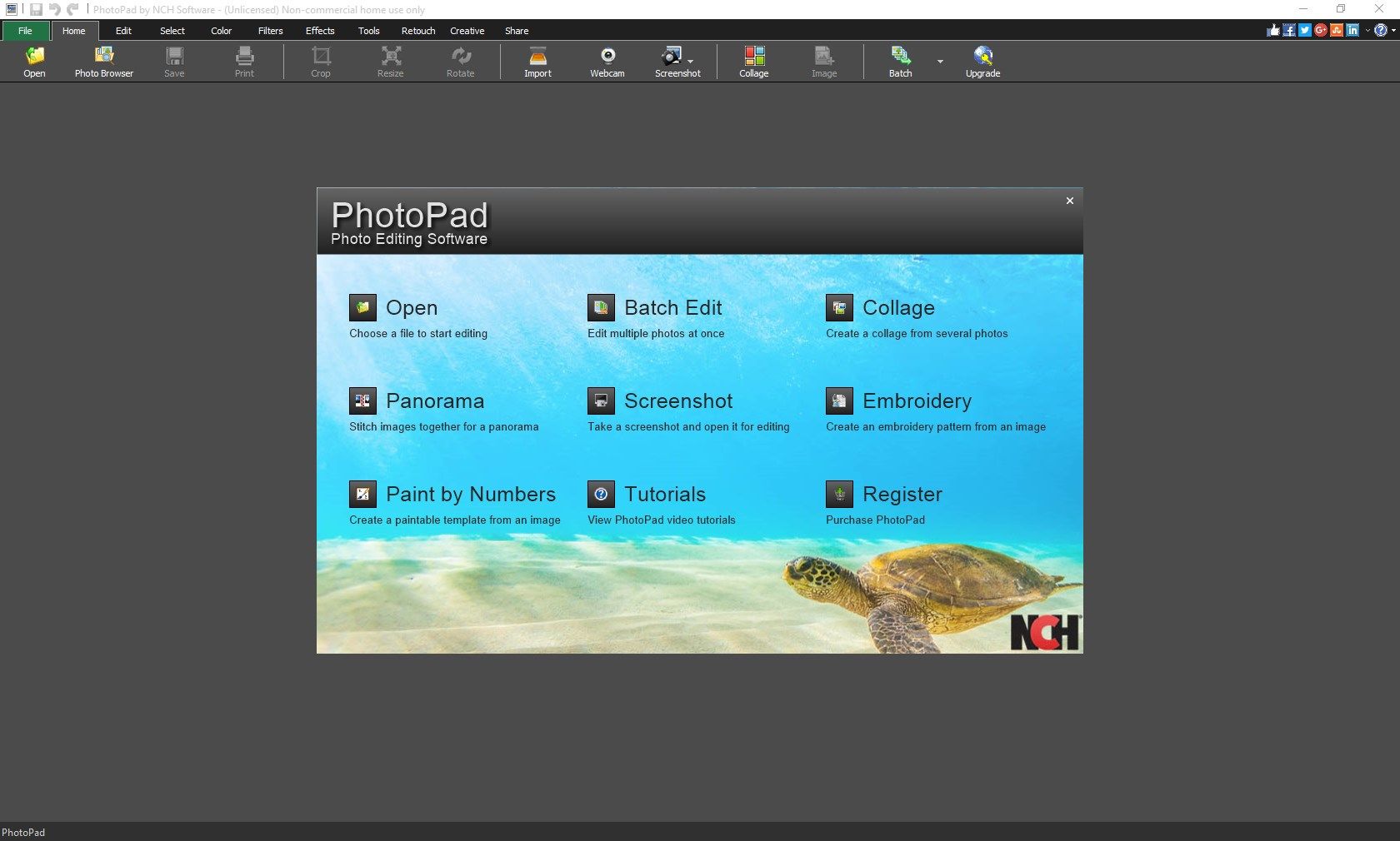 Easy access to all the information you need to start editing photos