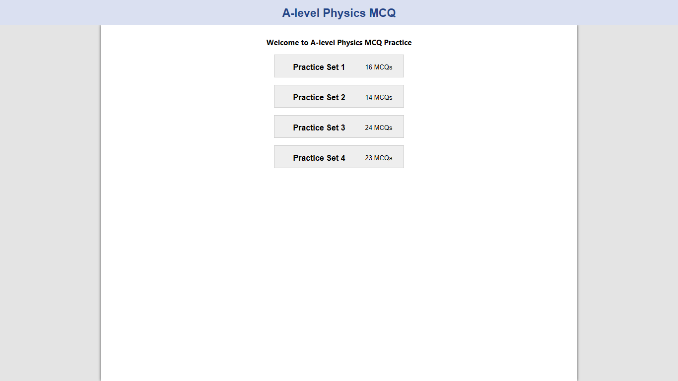 A-level Physics MCQ