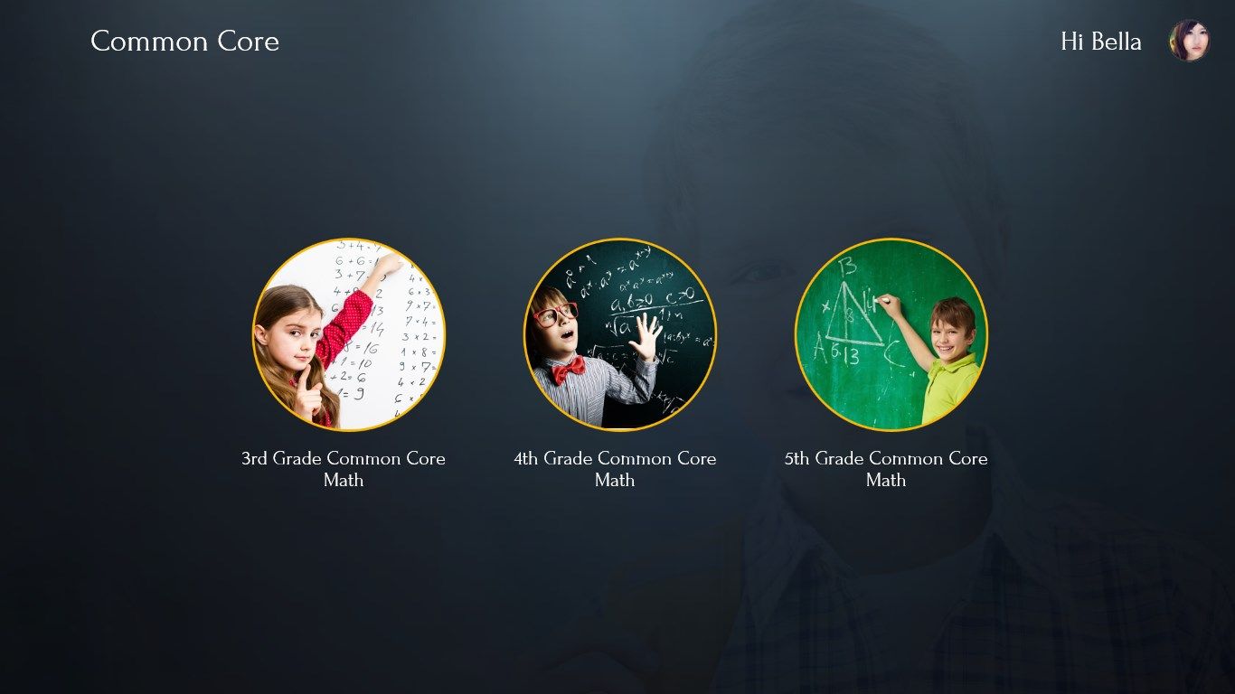 App includes 3rd Grade Common Core Math,  4th Grade Common Core Math ,5th Grade common Core Math