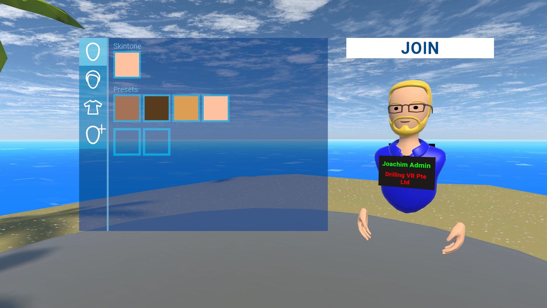 Use an customizable avatar to navigate the environment