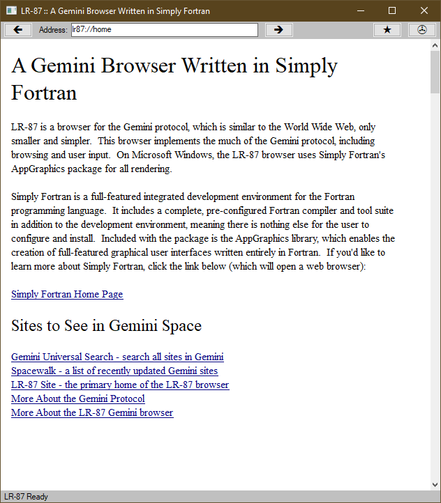 LR-87: A Gemini Browser