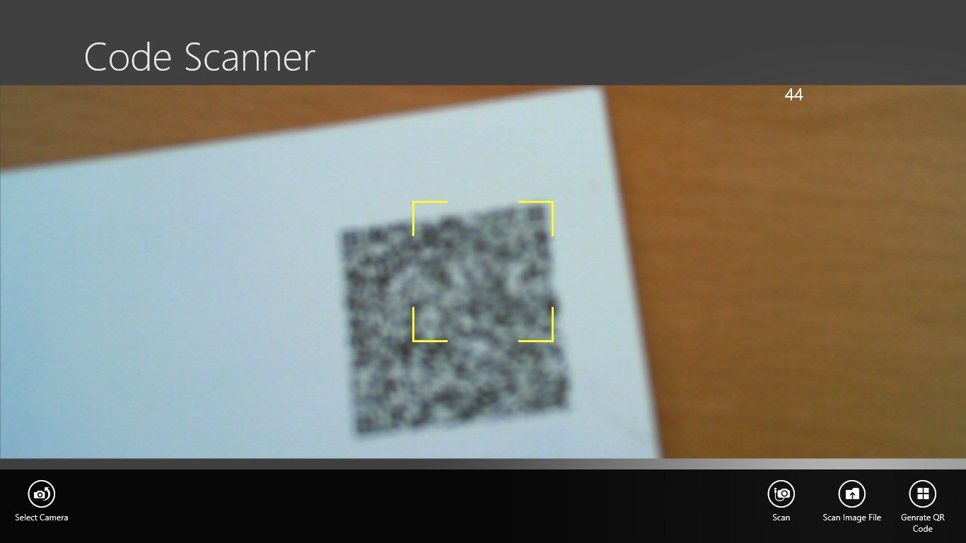 Scan Code, by using any camera in the system