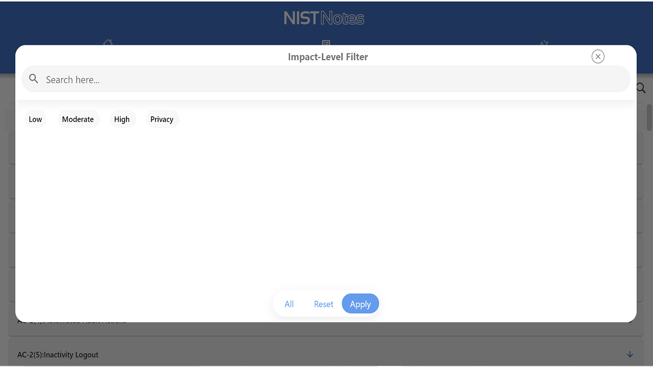 NIST Notes Filter