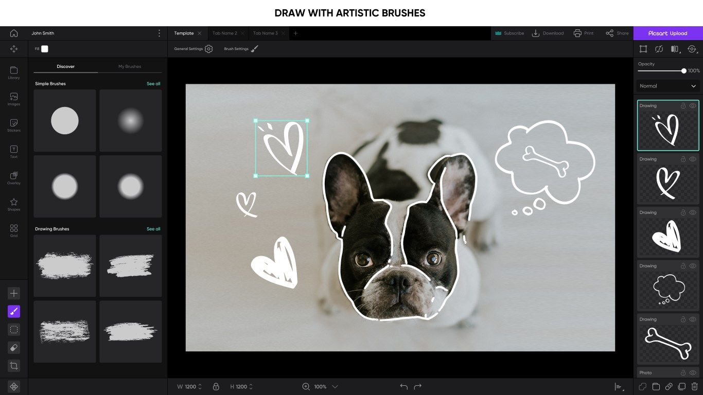 Draw With Artistic Brushes