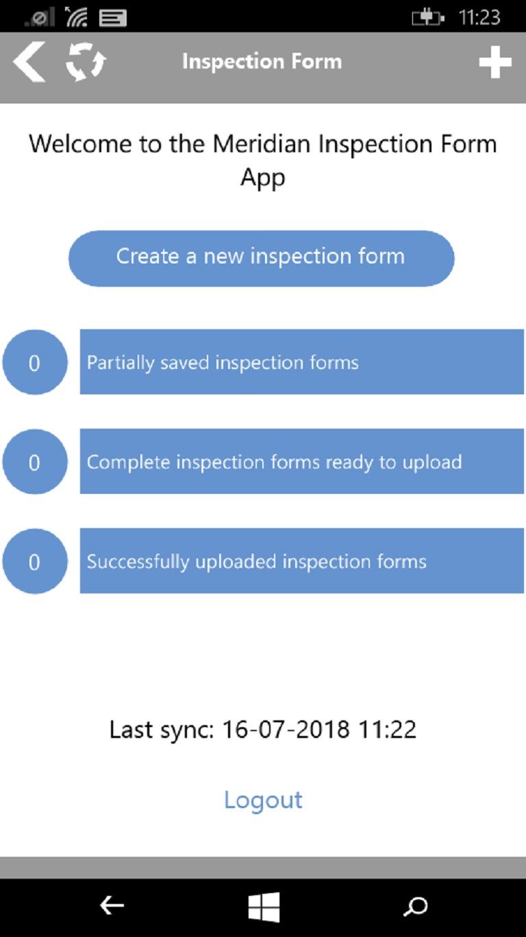 Create new inspection forms based on a selection of pre-configured requirements.
Once completed just upload to Meridian.