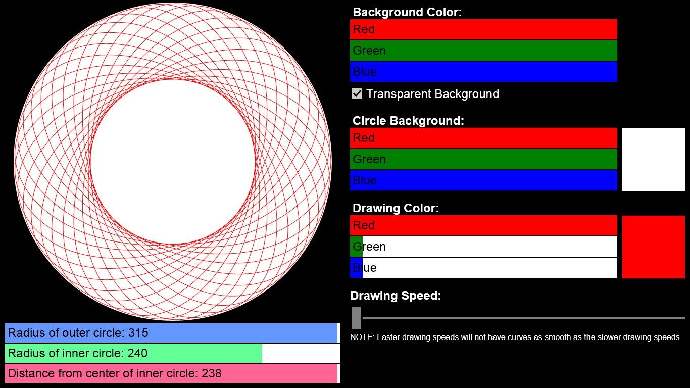 You can create a design by sizes, distances, and colors, including a transparent background.