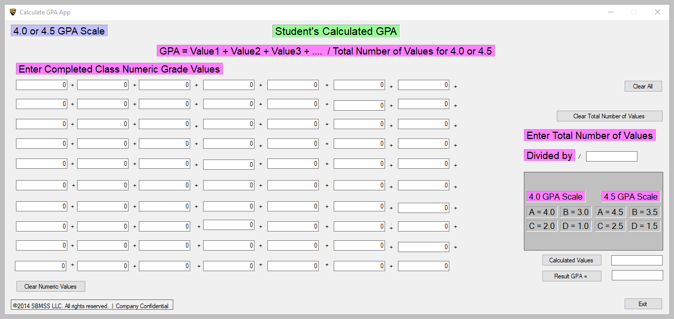 Calculate GPA App