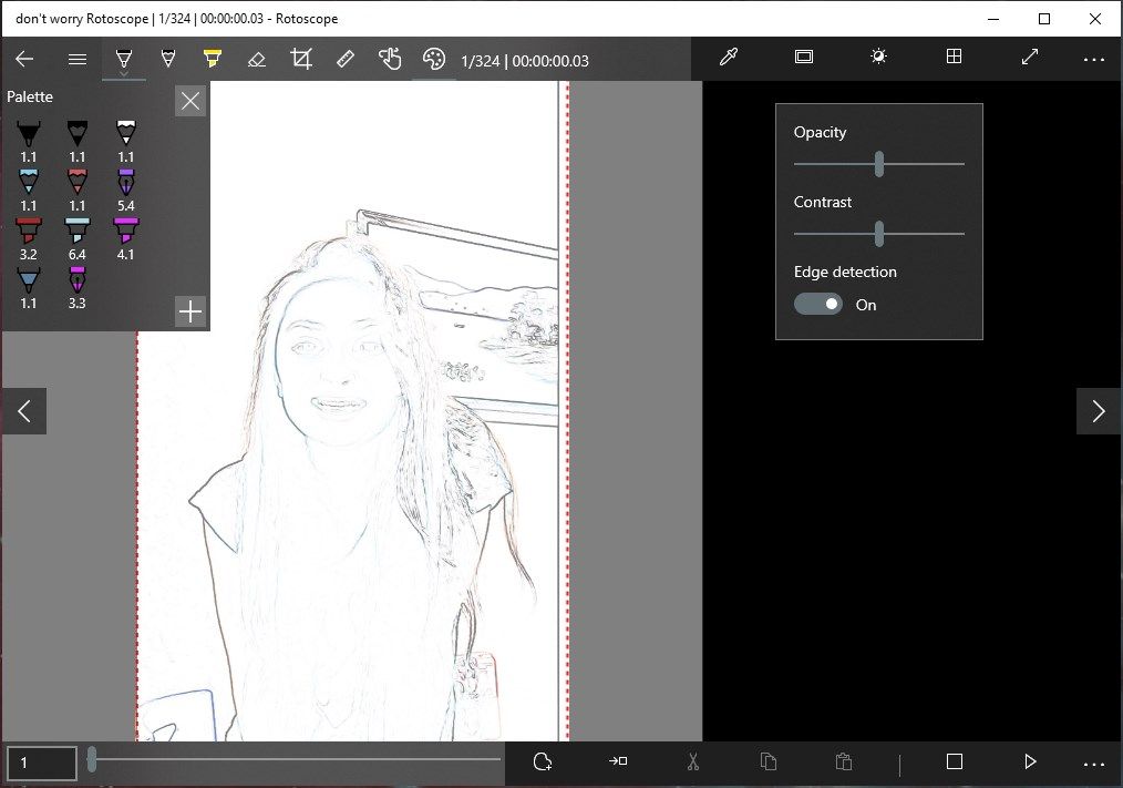 Play the source video frames in edge-detection mode or adjust the contrast to make it easier to trace the frames.