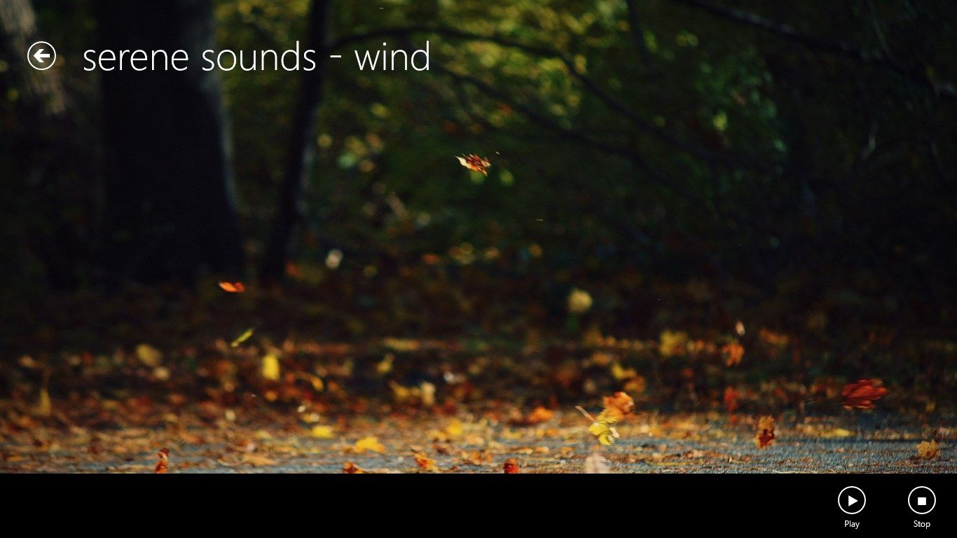 wind, actual screenshot of one of the sounds available