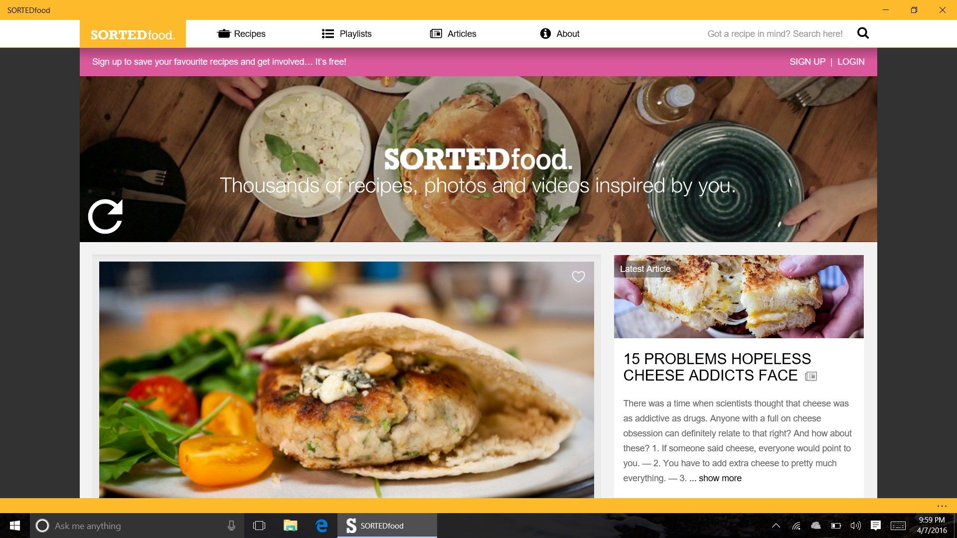 Browse the latest from the SORTEDfood community through the app.
