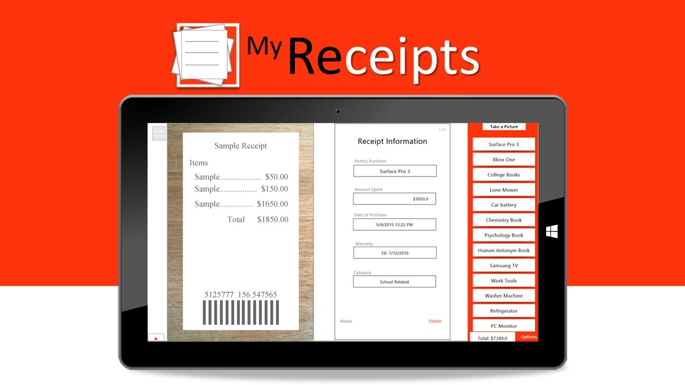 Manage all your receipts.