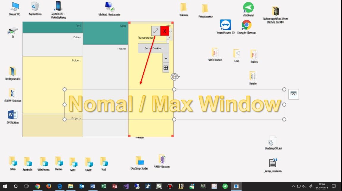 Desktop Arranger as normal window and max Windows style
