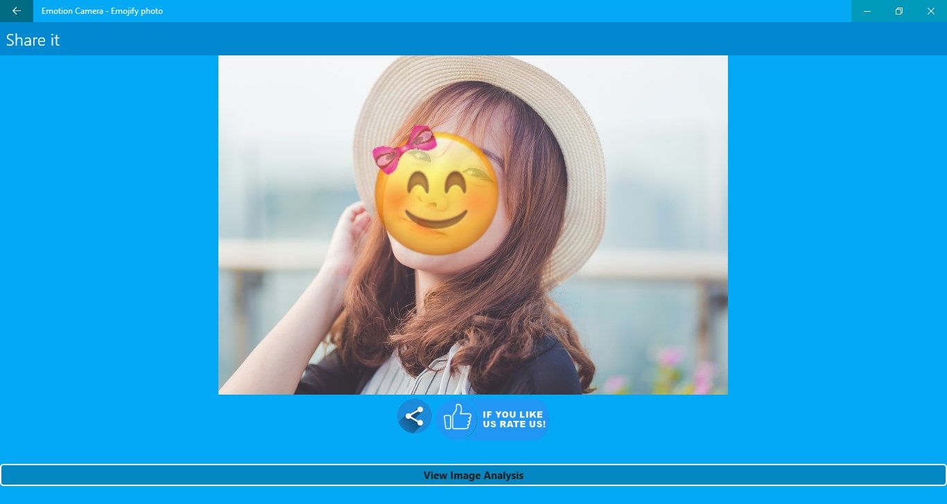 Smiling girl & boy emotions captured & auto emoji applied. it has also detect the specs of people in the photo.