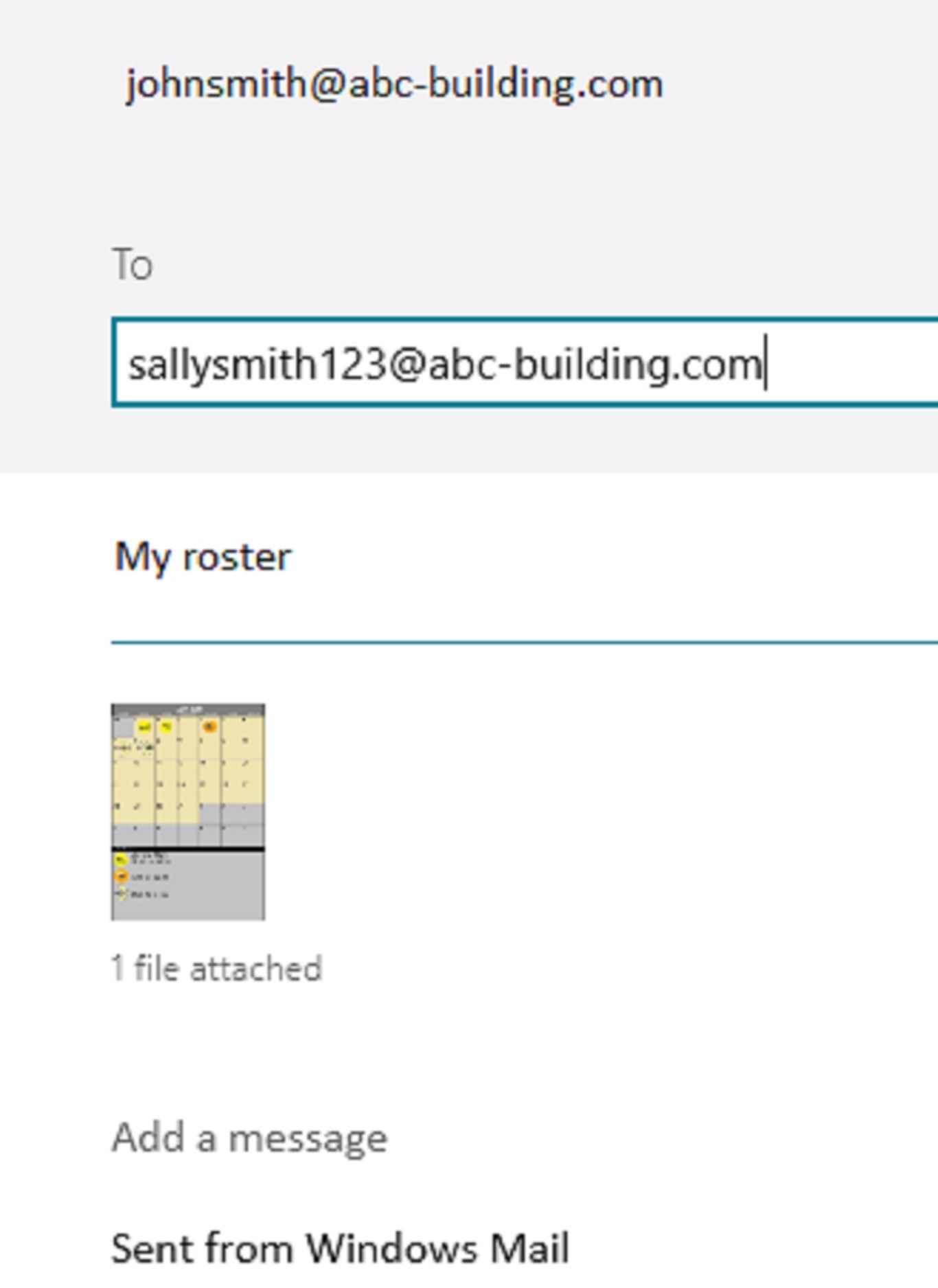 Use Windows 8 sharing to email an image of your roster to your friends and family.