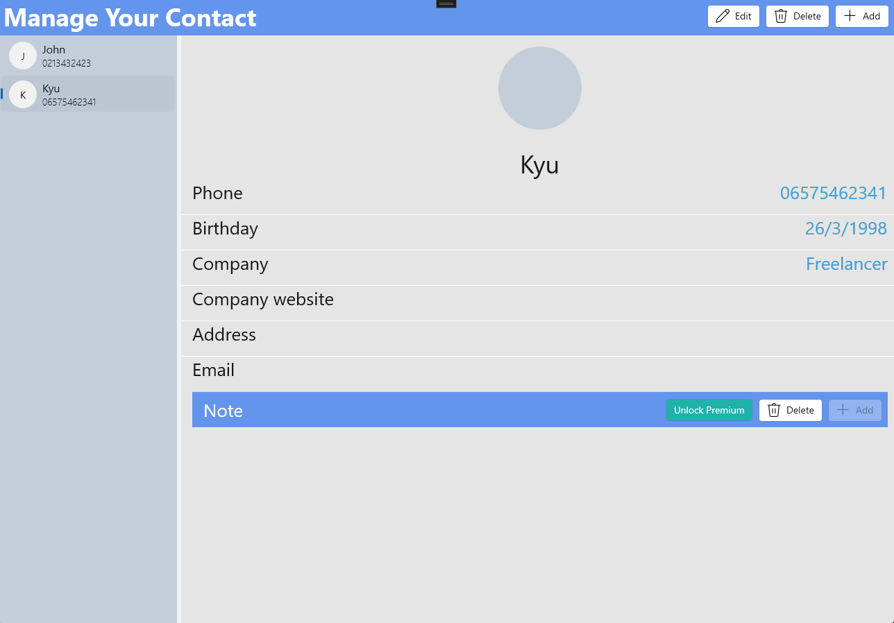 Manage Your Contact
